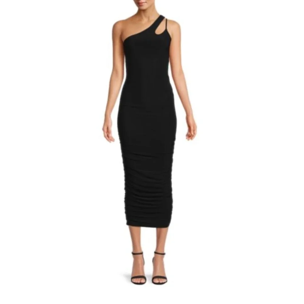 THE FASHION POET Cutout Midi Bodycon Dress, Wine, Large‎